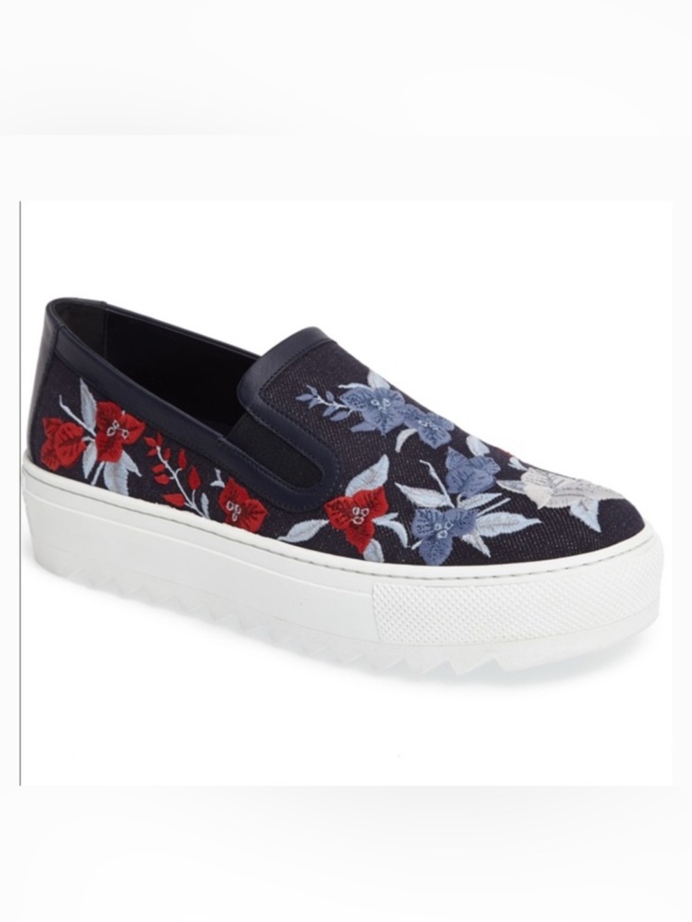Salvatore Ferragamo Denim Embr Slip Ons Sneakers.